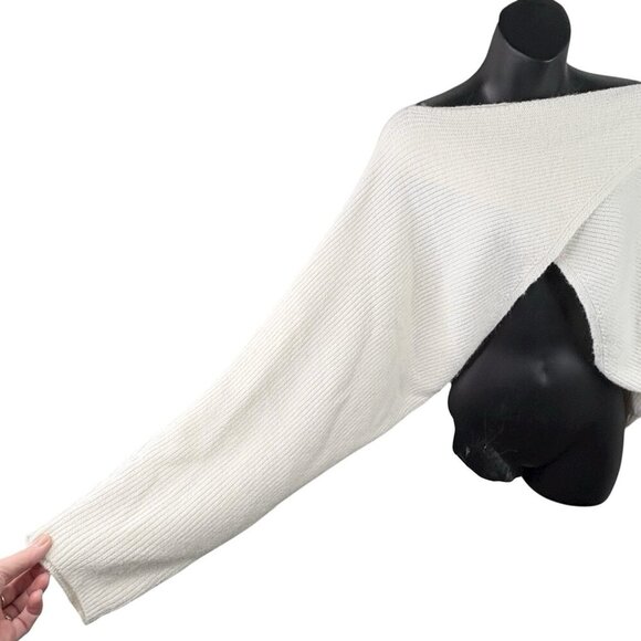 House of Harlow 1960 Cross Front Wrap Shrug Cable Knit Sweater Women’s OS Ivory - Picture 5 of 12